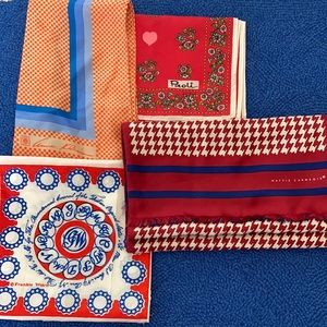 4 Scarfs Designer Carnegie Paoli Welch Anne Klein